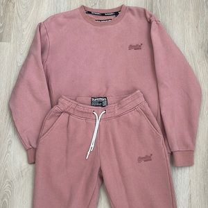 Superdry pink sweat set